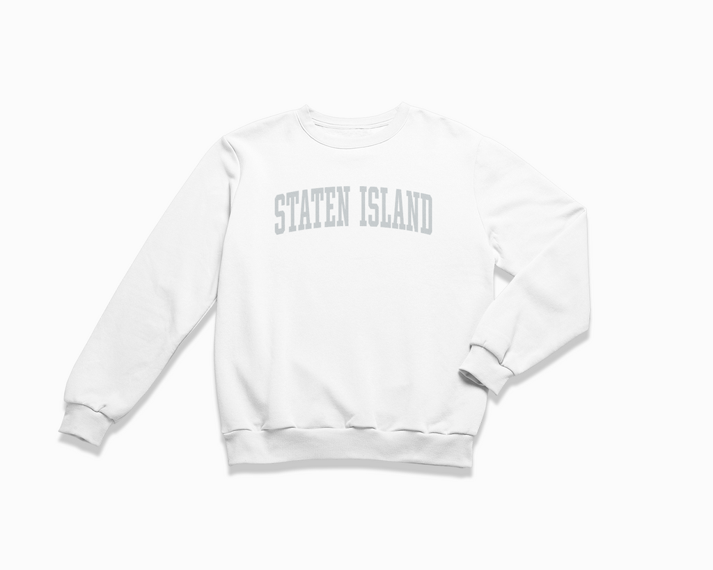 Staten Island Crewneck Sweatshirt - White/Grey