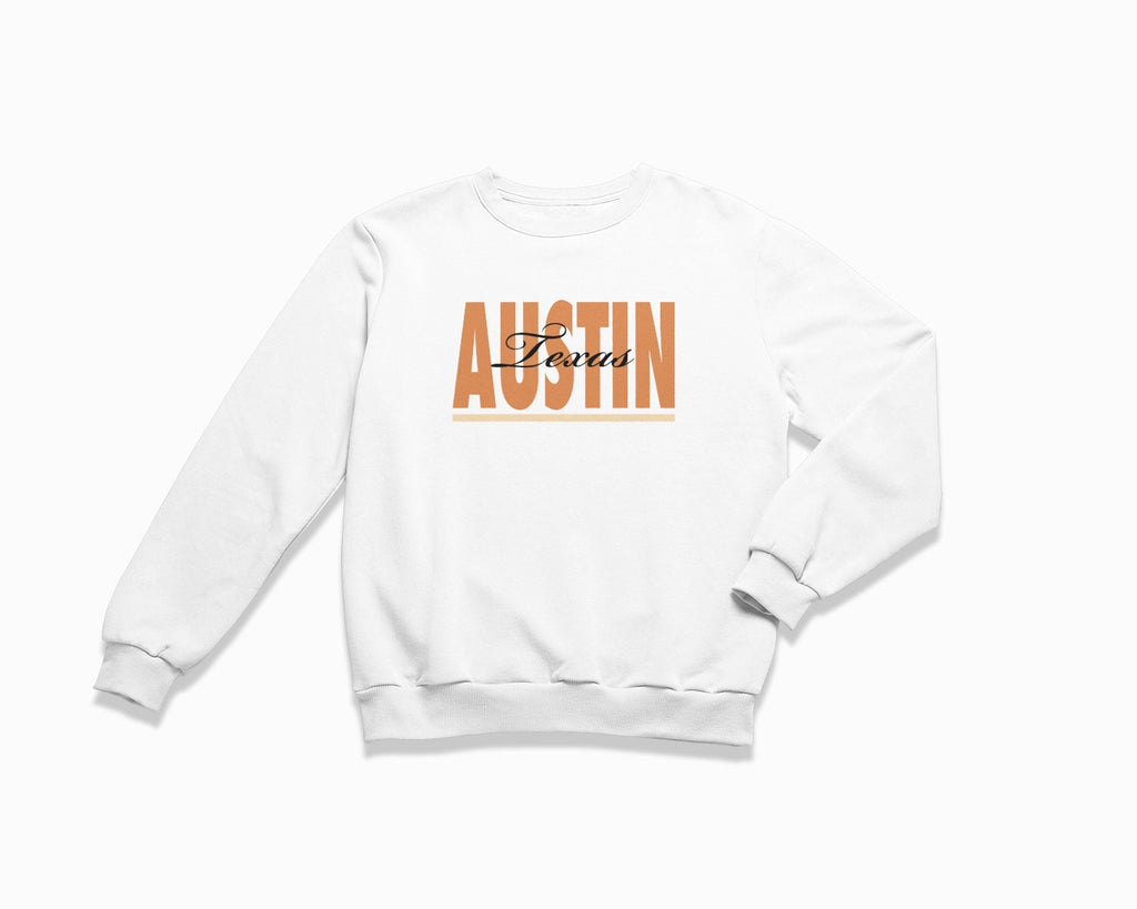 Austin Signature Crewneck Sweatshirt - White