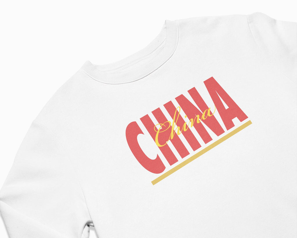 China Signature Crewneck Sweatshirt - White