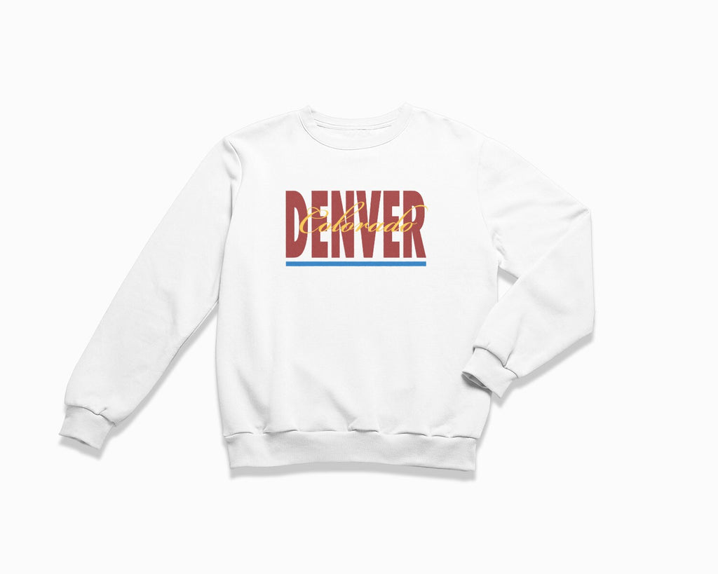 Denver Signature Crewneck Sweatshirt - White