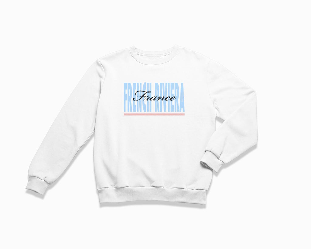 French Riviera Signature Crewneck Sweatshirt - White