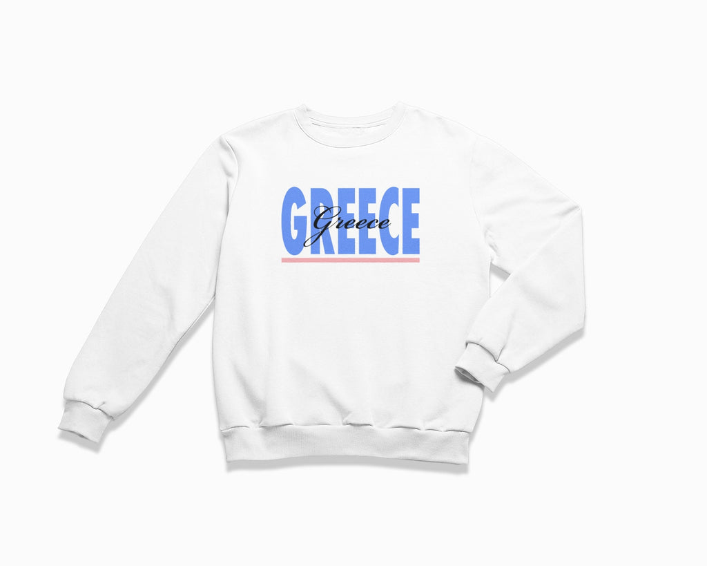 Greece Signature Crewneck Sweatshirt - White