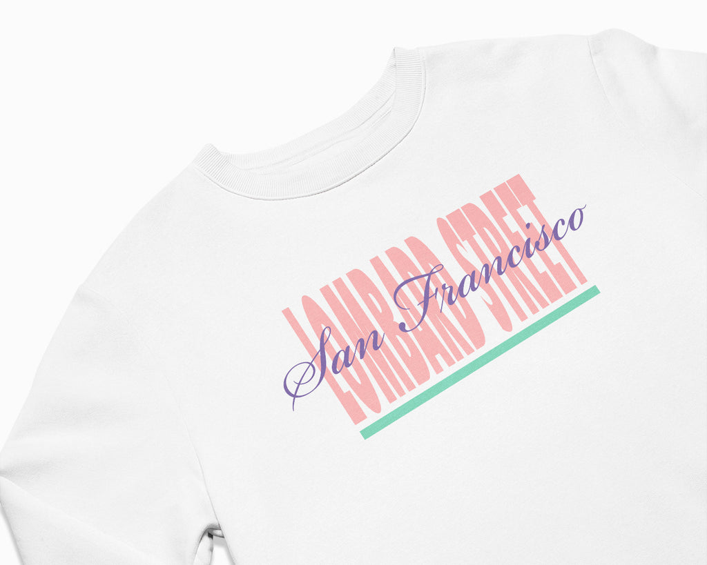 Lombard Street Signature Crewneck Sweatshirt - White