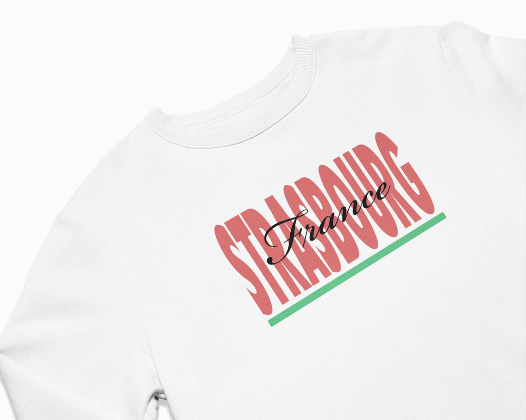 Strasbourg Signature Crewneck Sweatshirt - White