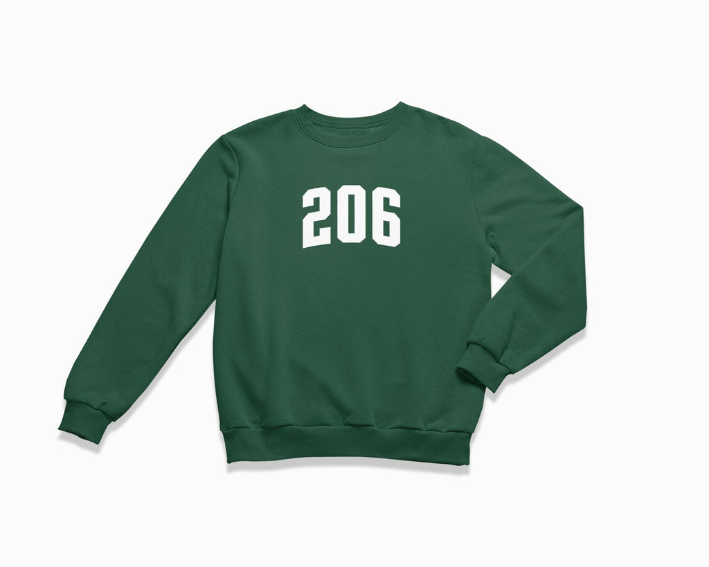 206 (Seattle) Crewneck Sweatshirt - Forest Green