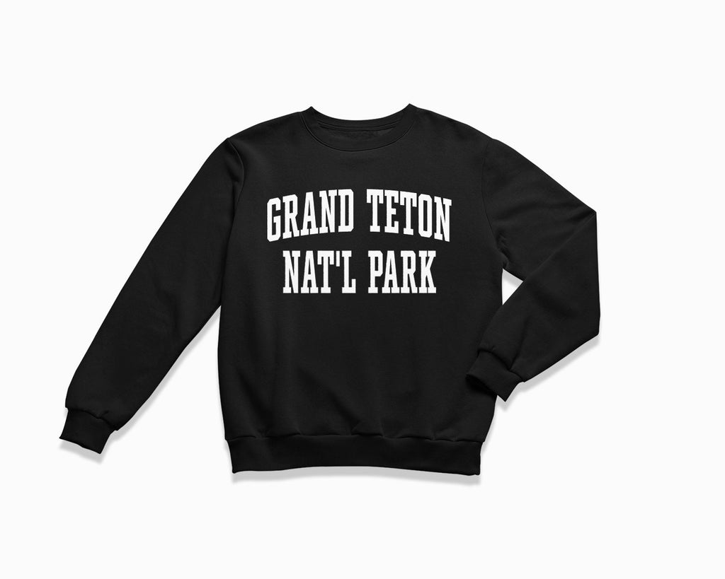Grand Teton National Park Crewneck Sweatshirt - Black
