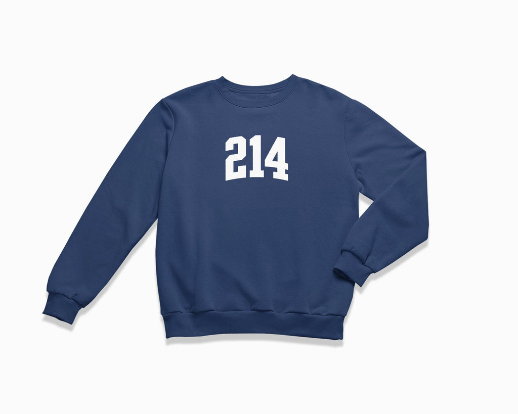 214 (Dallas) Crewneck Sweatshirt - Navy Blue