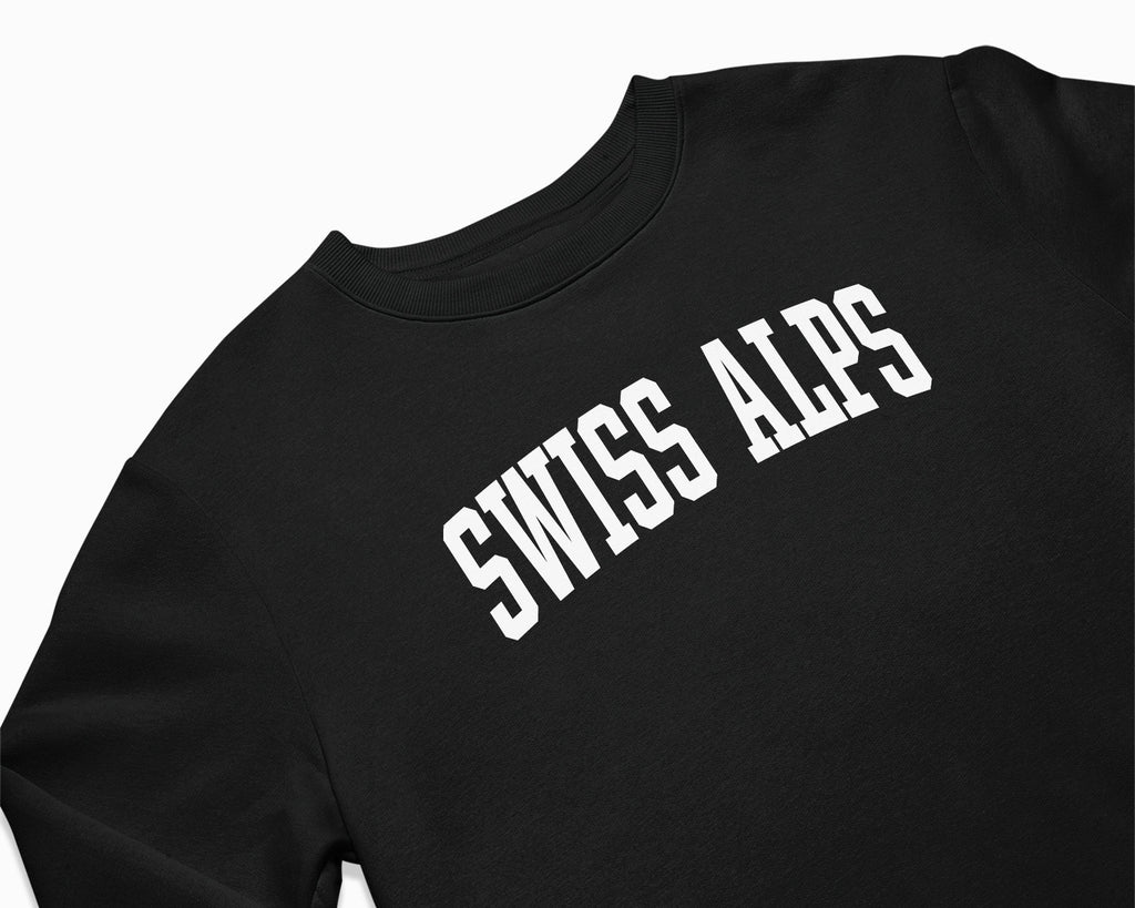 Swiss Alps Crewneck Sweatshirt - Black