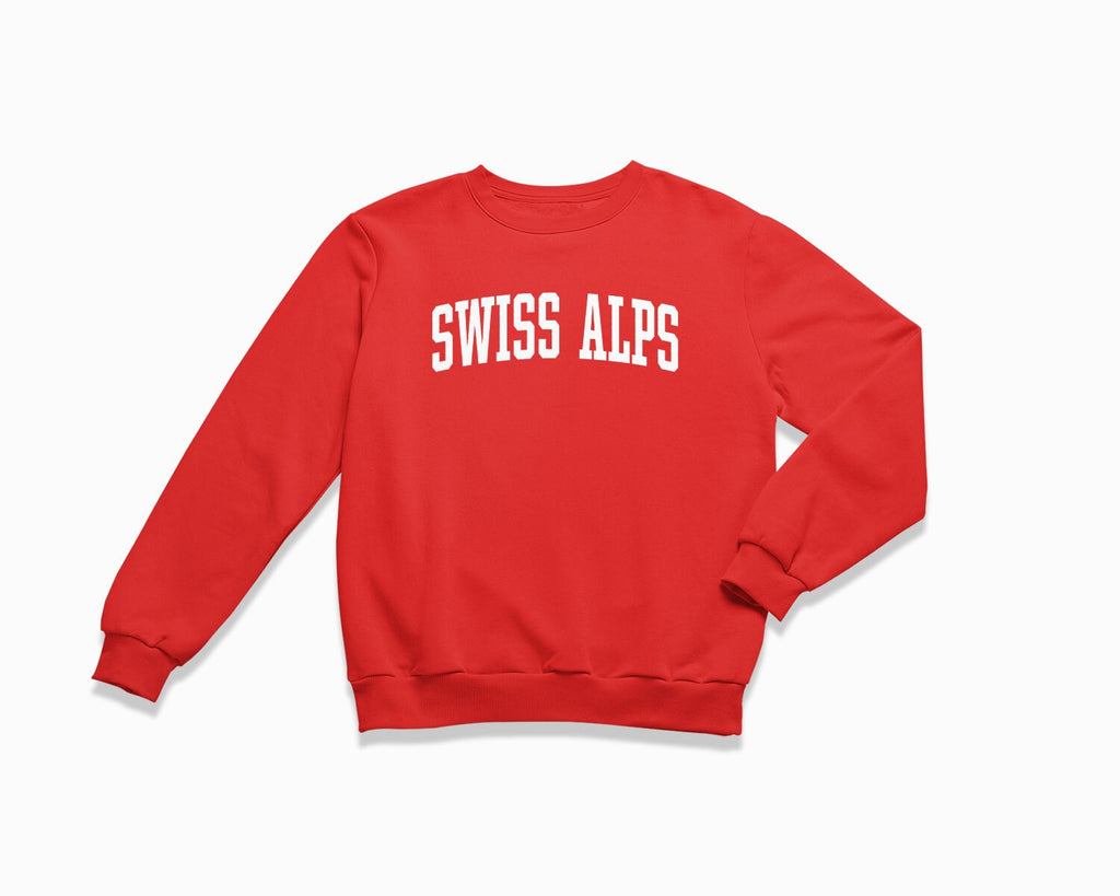 Swiss Alps Crewneck Sweatshirt - Red