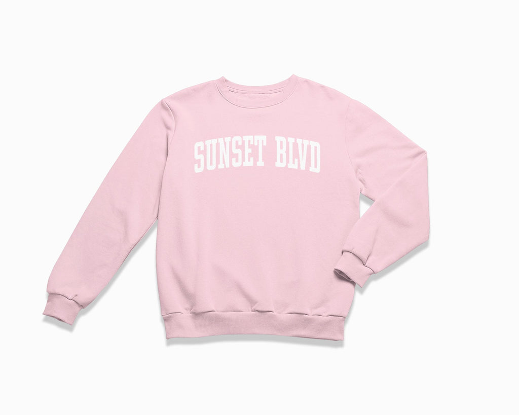 Sunset Blvd Crewneck Sweatshirt - Light Pink