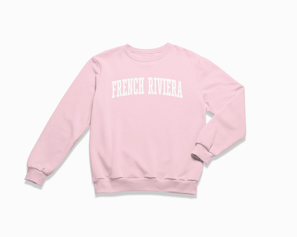 French Riviera Crewneck Sweatshirt - Light Pink