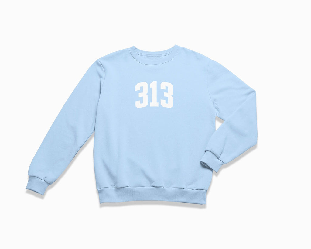 313 (Detroit) Crewneck Sweatshirt - Light Blue