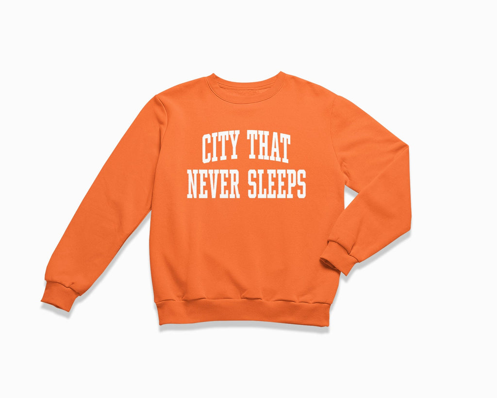 City That Never Sleeps Crewneck Sweatshirt - Orange