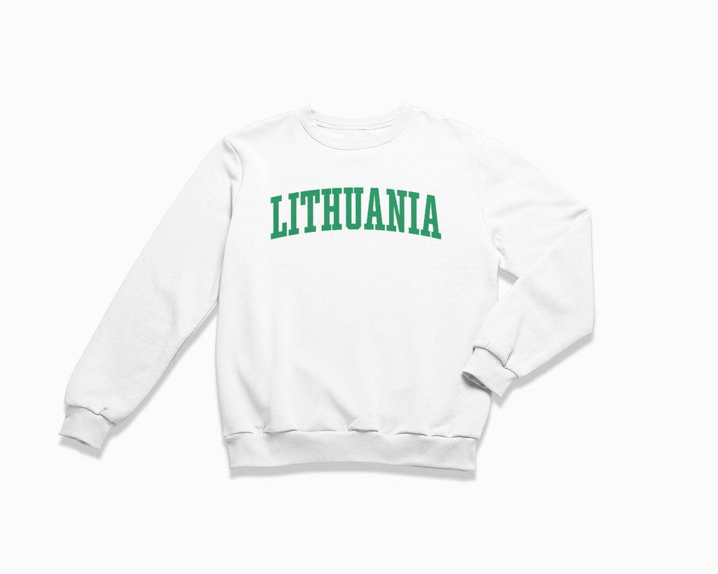 Lithuania Crewneck Sweatshirt - White/Kelly Green