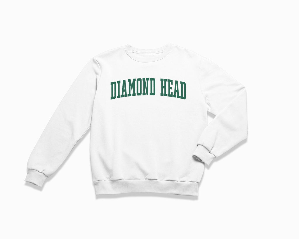 Diamond Head Crewneck Sweatshirt - White/Forest Green