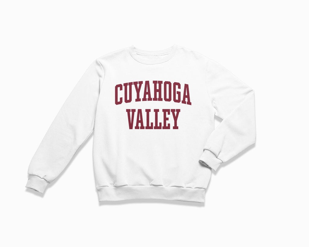 Cuyahoga Valley Crewneck Sweatshirt - White/Maroon