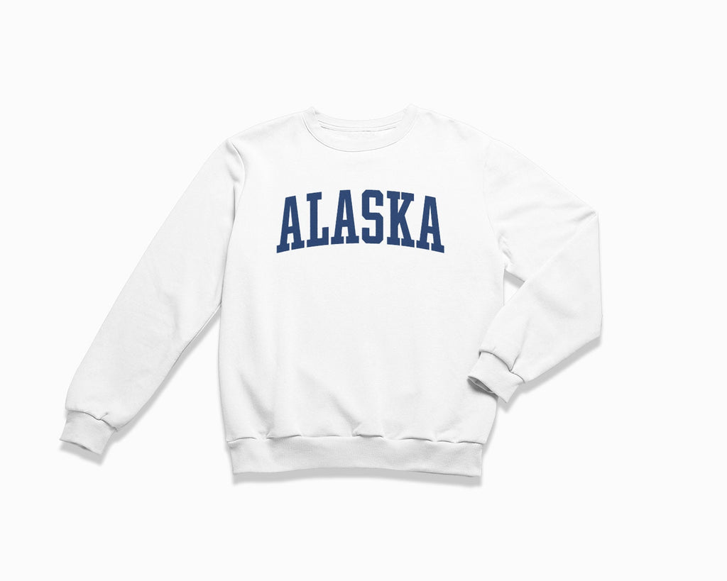 Alaska Crewneck Sweatshirt - White/Navy Blue