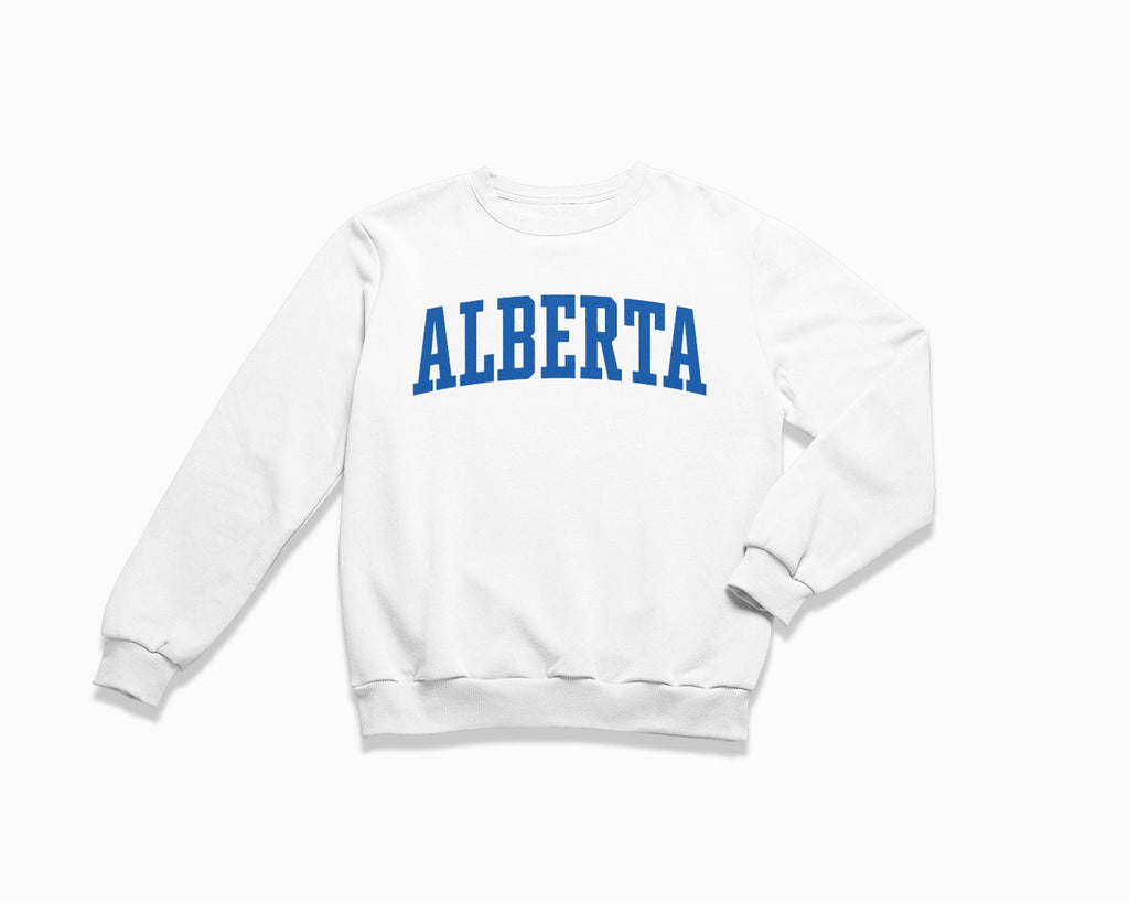Alberta Crewneck Sweatshirt - White/Royal Blue