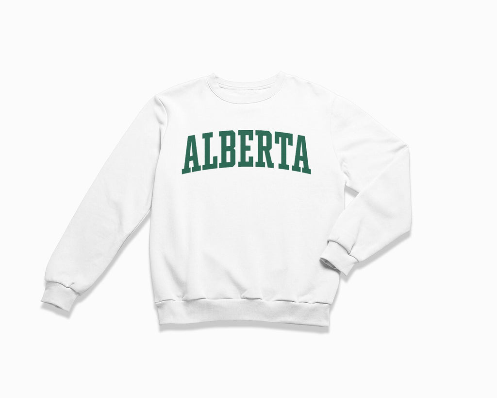 Alberta Crewneck Sweatshirt - White/Forest Green