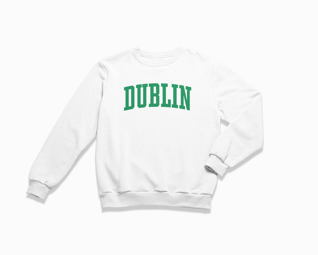 Dublin Crewneck Sweatshirt - White/Kelly Green