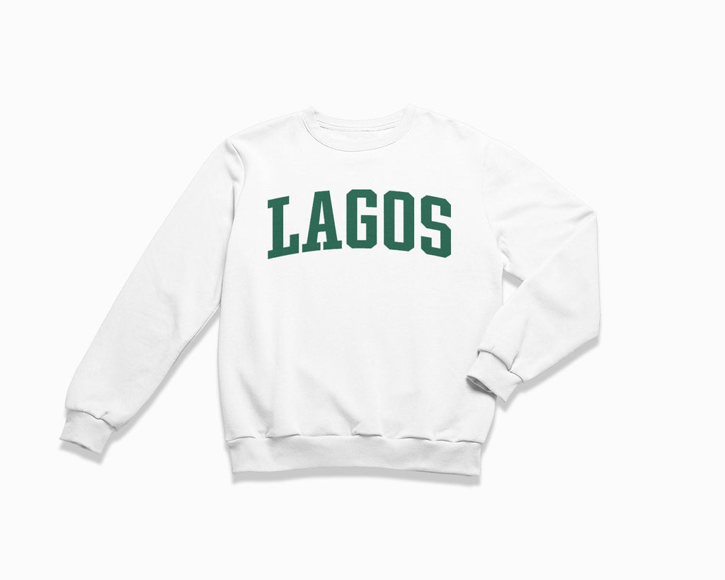 Lagos Crewneck Sweatshirt - White/Forest Green