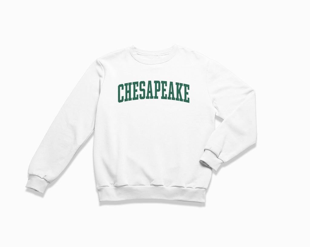 Chesapeake Crewneck Sweatshirt - White/Forest Green