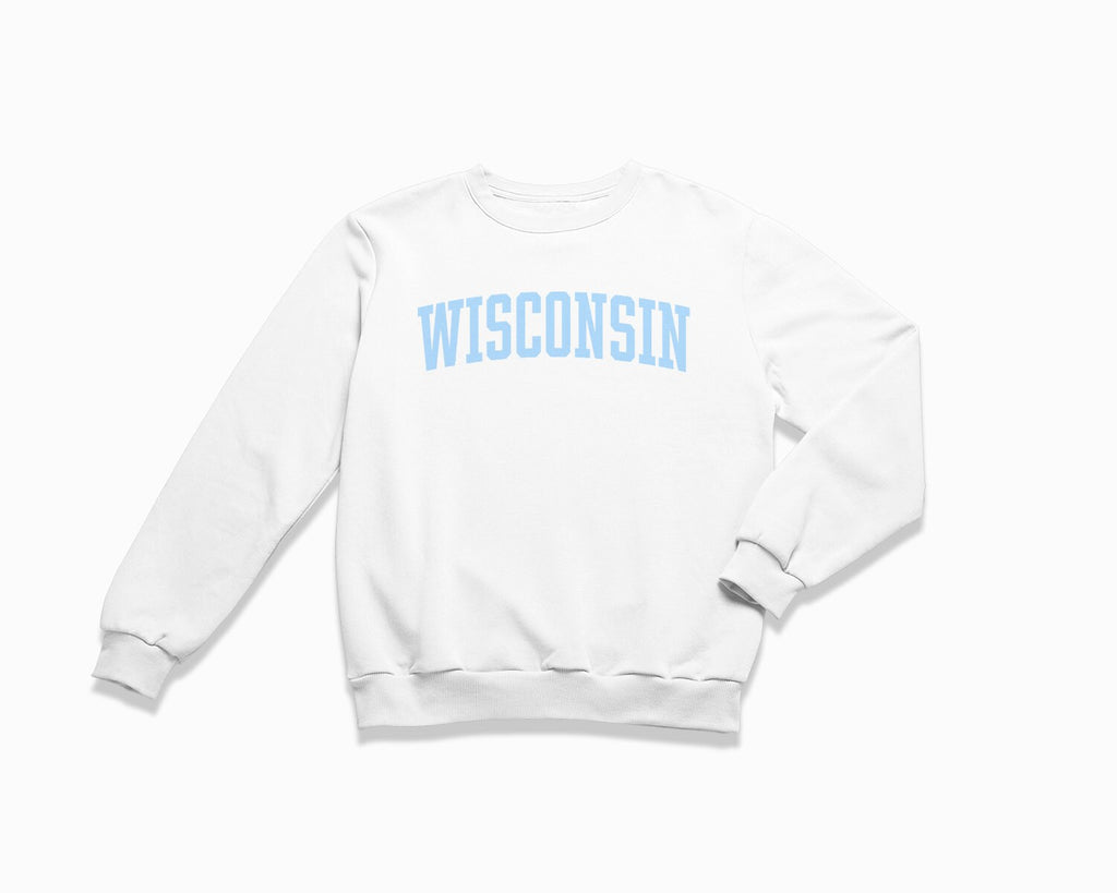 Wisconsin Crewneck Sweatshirt - White/Light Blue