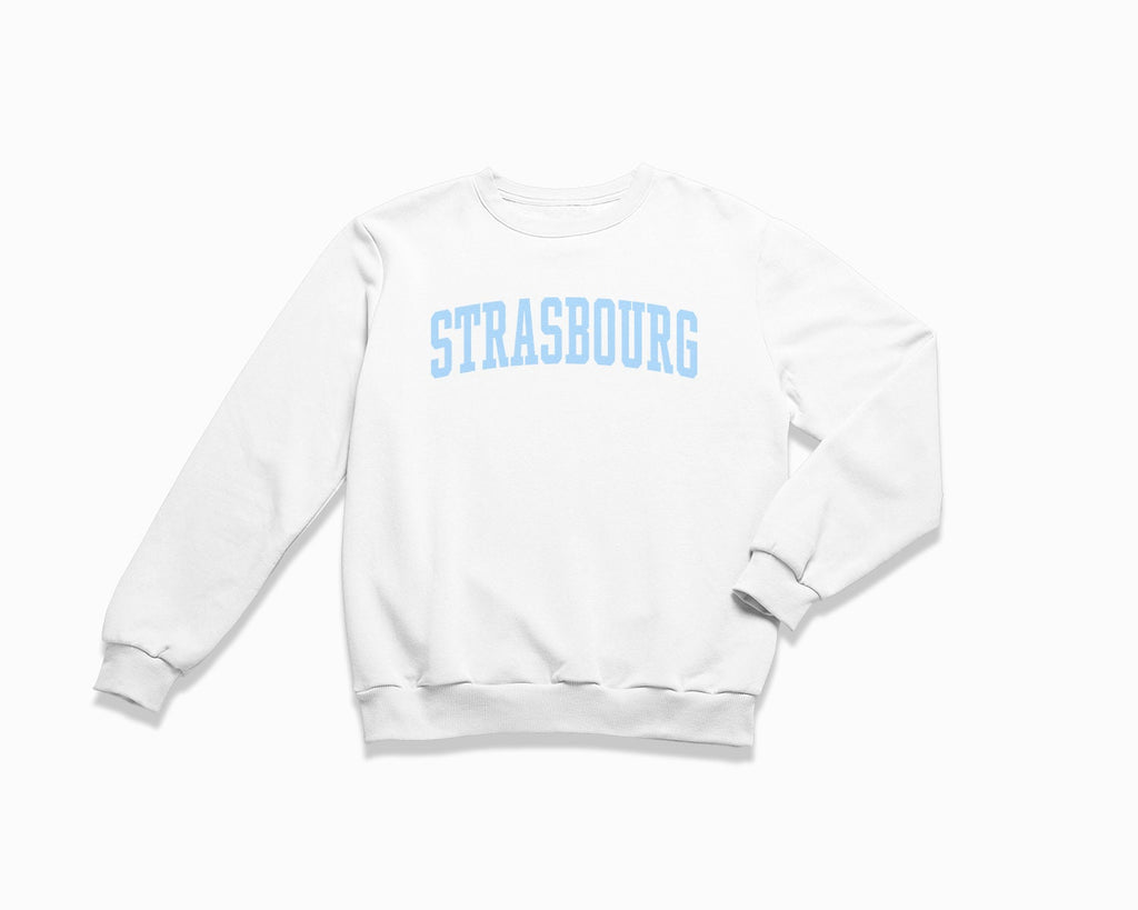 Strasbourg Crewneck Sweatshirt - White/Light Blue