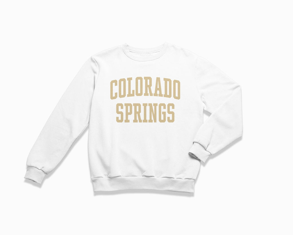 Colorado Springs Crewneck Sweatshirt - White/Tan