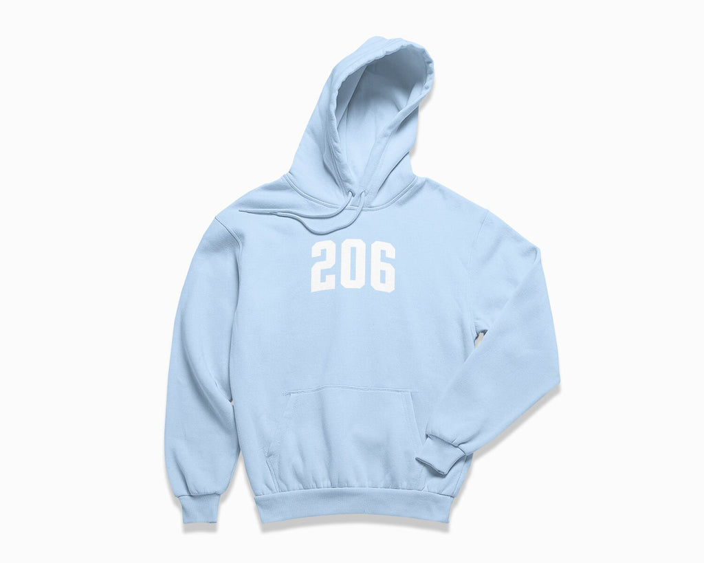 206 (Seattle) Hoodie - Light Blue