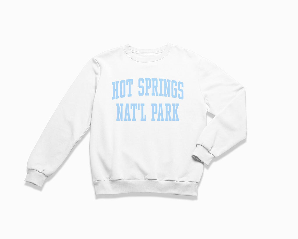 Hot Springs National Park Crewneck Sweatshirt - White/Light Blue