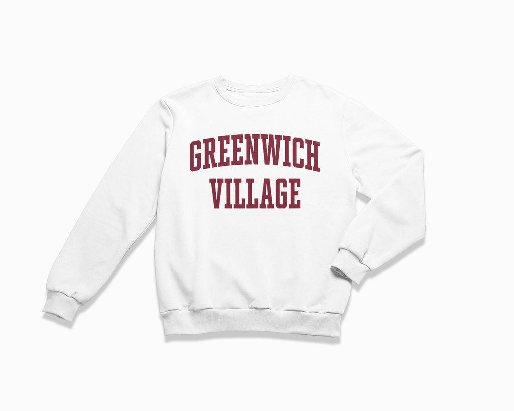 Greenwich Village Crewneck Sweatshirt - White/Maroon