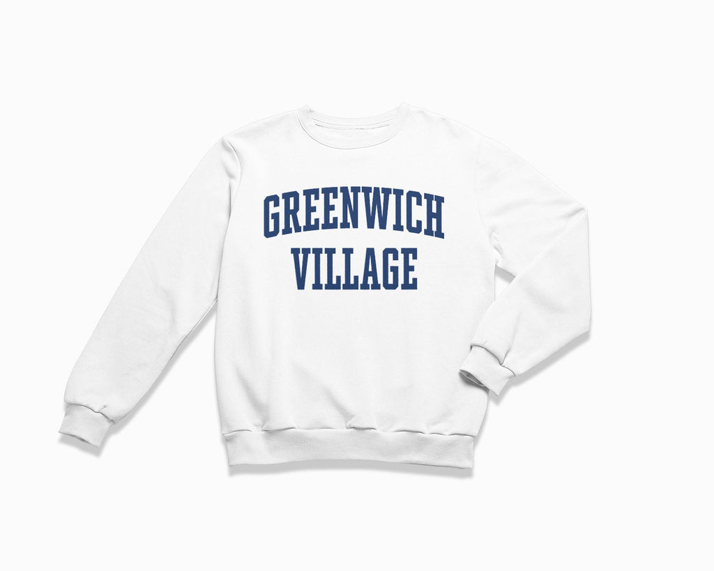 Greenwich Village Crewneck Sweatshirt - White/Navy Blue