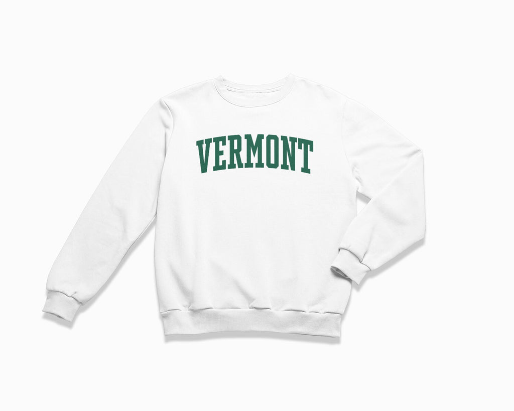 Vermont Crewneck Sweatshirt - White/Forest Green