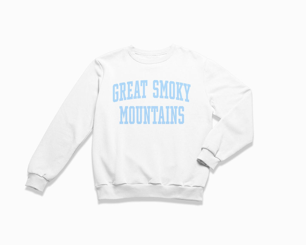 Great Smoky Mountains Crewneck Sweatshirt - White/Light Blue