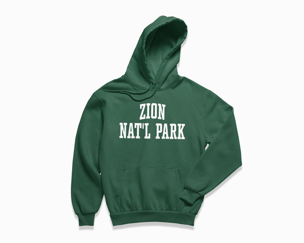 Zion National Park Hoodie - Forest Green