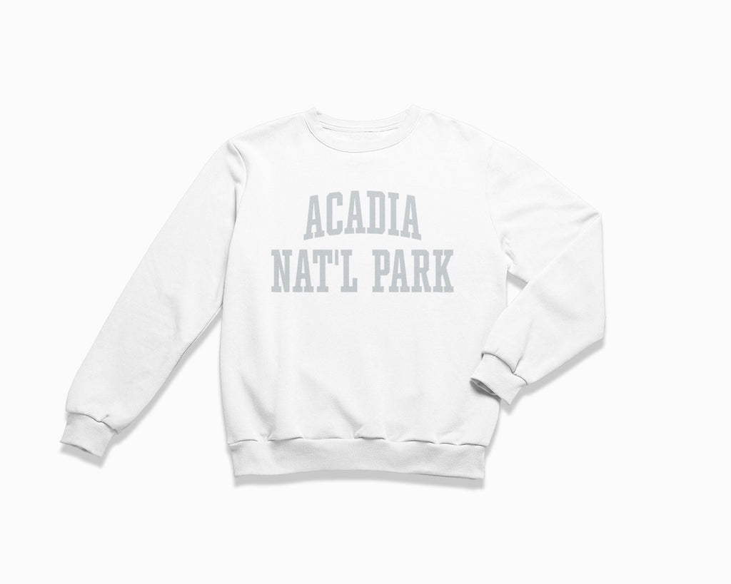 Acadia National Park Crewneck Sweatshirt - White/Grey