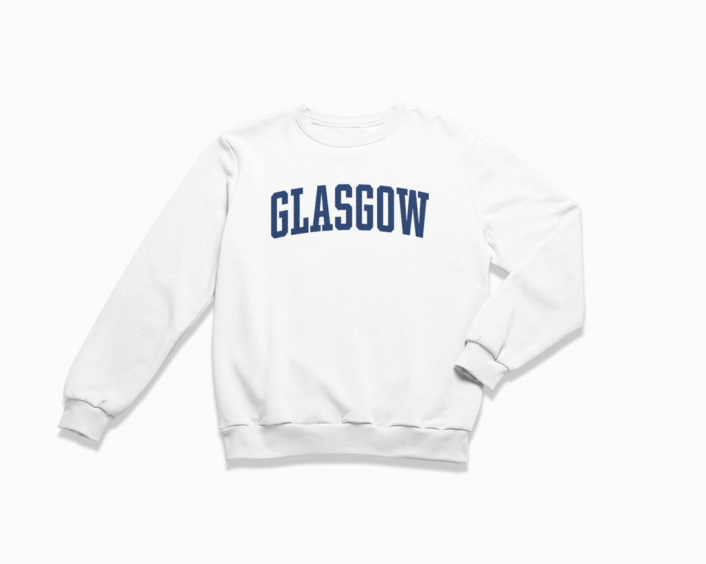 Glasgow Crewneck Sweatshirt - White/Navy Blue