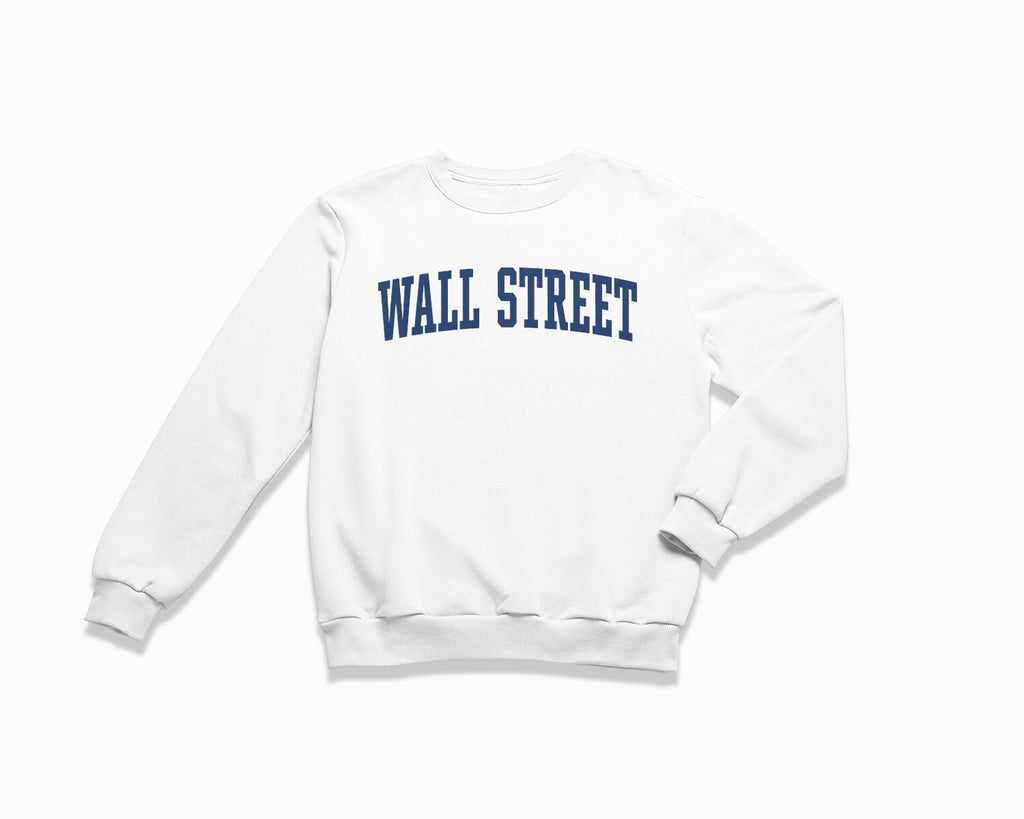 Wall Street Crewneck Sweatshirt - White/Navy Blue