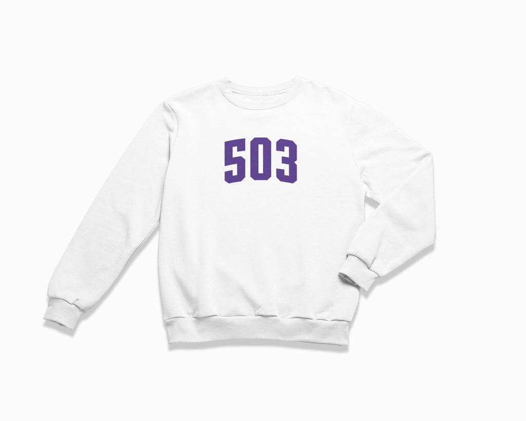 503 (Portland) Crewneck Sweatshirt - White/Purple