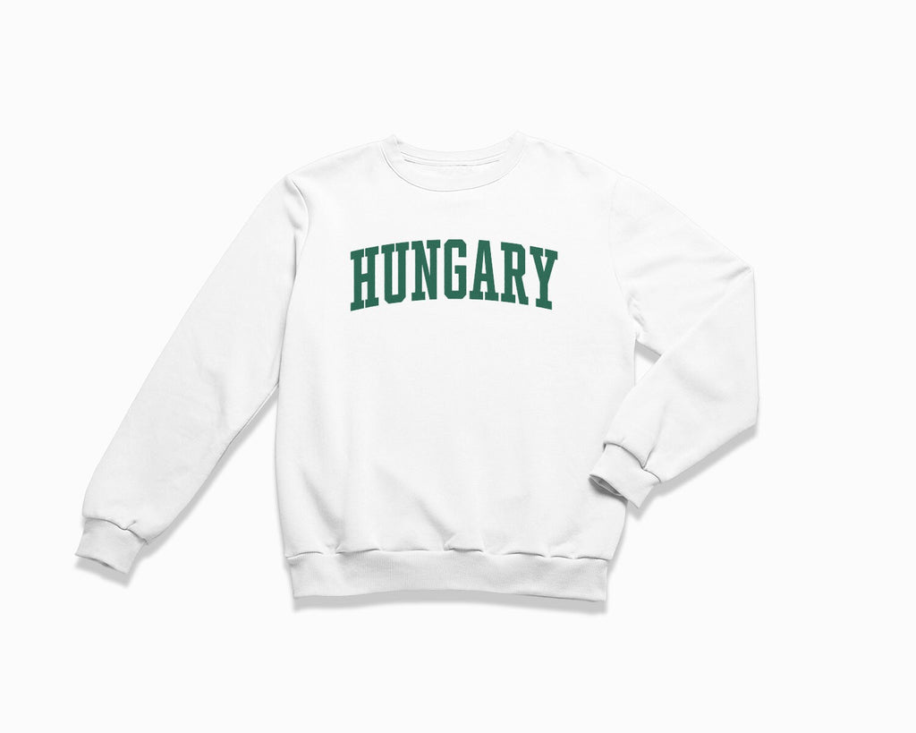 Hungary Crewneck Sweatshirt - White/Forest Green