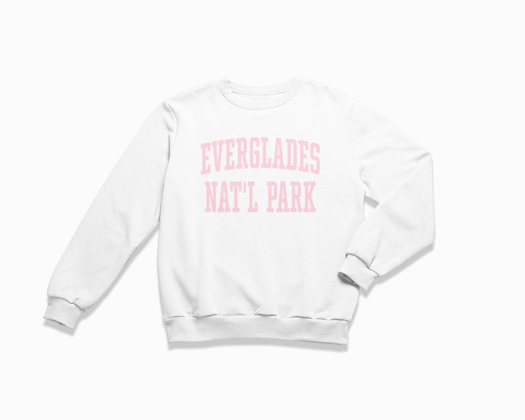 Everglades National Park Crewneck Sweatshirt - White/Light Pink