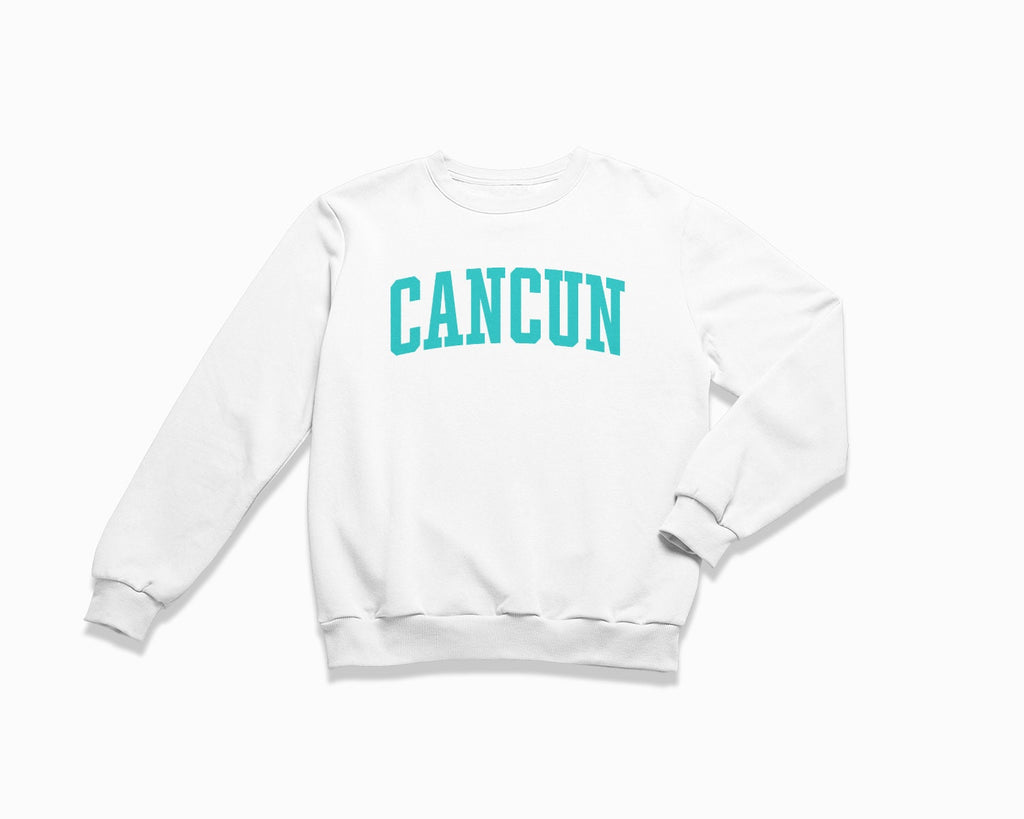 Cancun Crewneck Sweatshirt - White/Turquoise