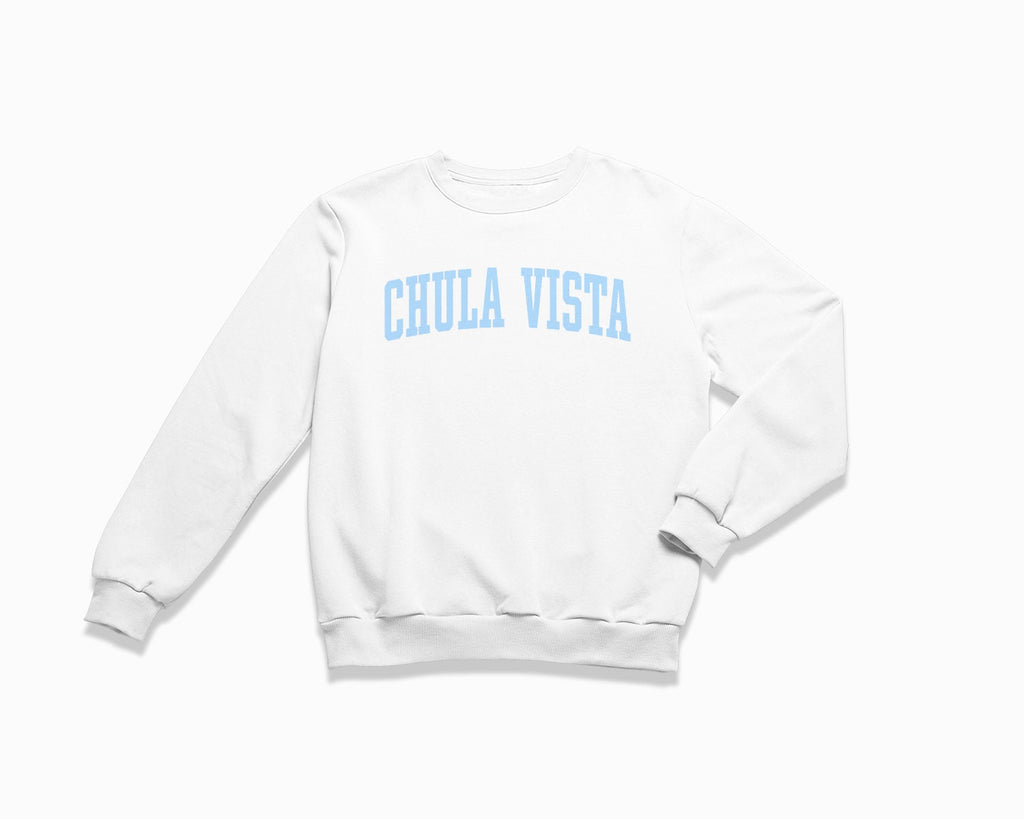 Chula Vista Crewneck Sweatshirt - White/Light Blue