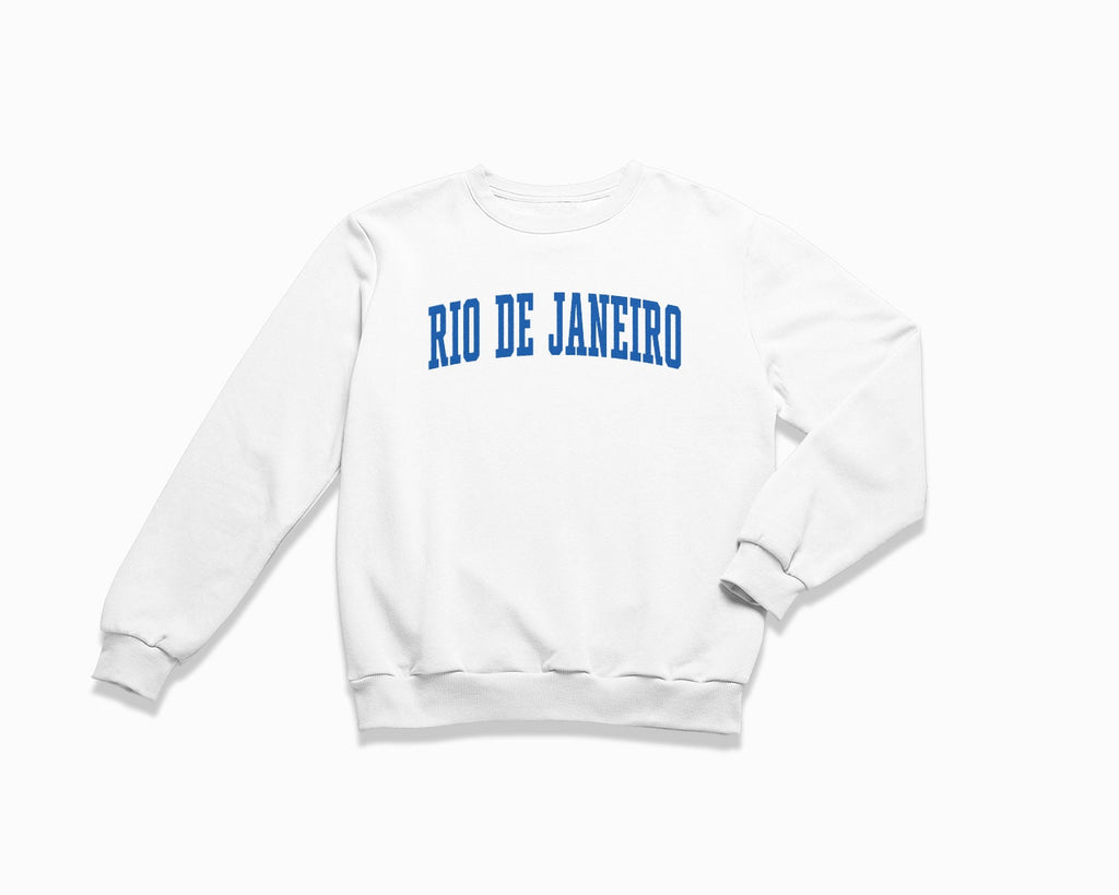 Rio De Janeiro Crewneck Sweatshirt - White/Royal Blue