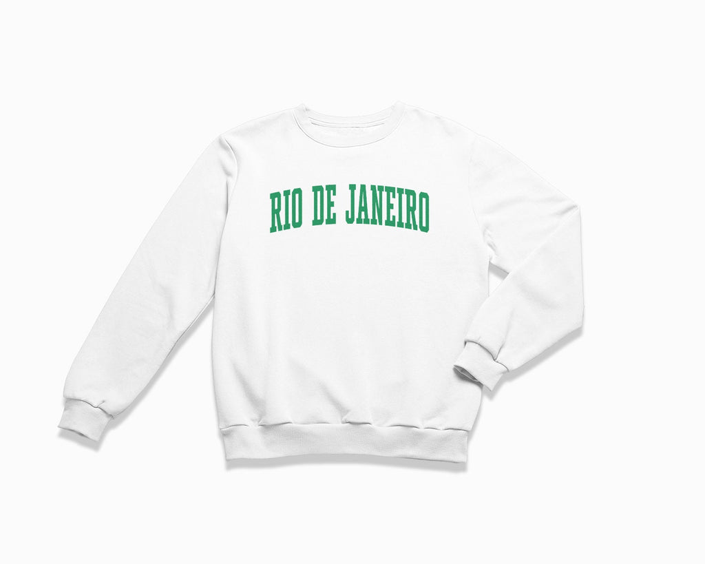 Rio De Janeiro Crewneck Sweatshirt - White/Kelly Green