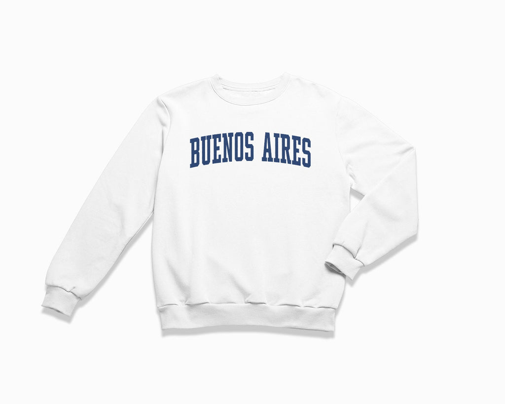 Buenos Aires Crewneck Sweatshirt - White/Navy Blue