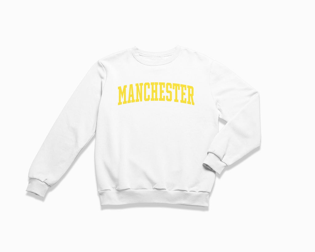 Manchester Crewneck Sweatshirt - White/Yellow