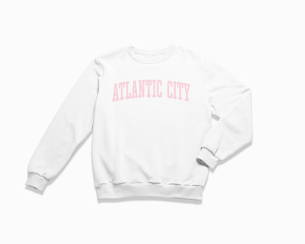 Atlantic City Crewneck Sweatshirt - White/Light Pink