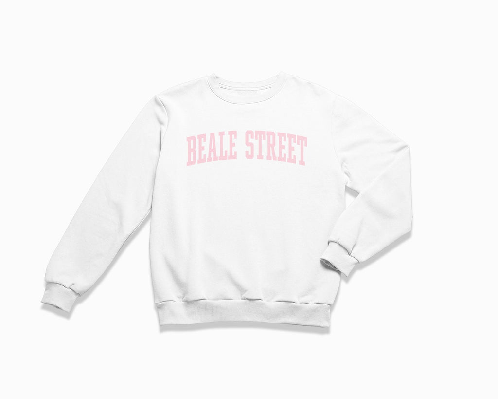 Beale Street Crewneck Sweatshirt - White/Light Pink